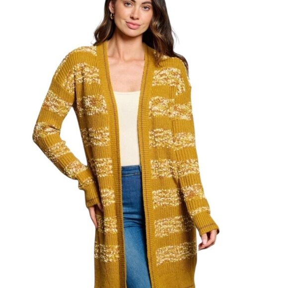 Oversized Slouchy Whimsigoth Granola Gold Speckled Cardigan Chunky Long Teacher - Picture 1 of 13